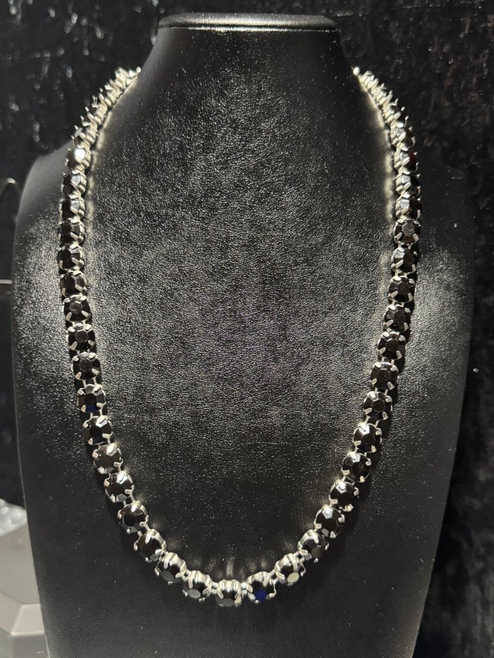 Tennis Chain Necklace Black 10 Mm Rhinestones Extremely Gorgeous